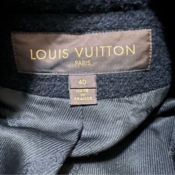 LOUIS Vuitton Jacket Runway RARE 2009 Collection Black Wool Blend Coat Size 40 - Picture 8 of 15